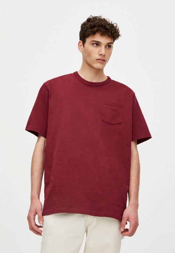 

Футболка Pull&Bear, Бордовый, Join Life