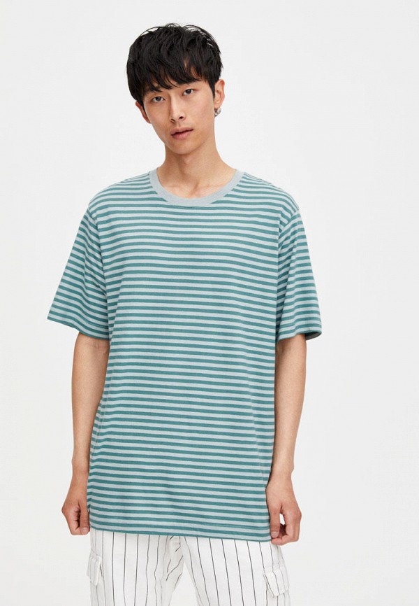 

Футболка Pull&Bear, Бирюзовый, Join Life