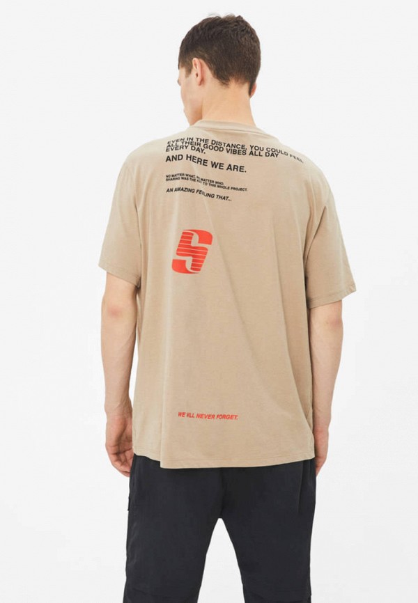 

Футболка Bershka, Бежевый