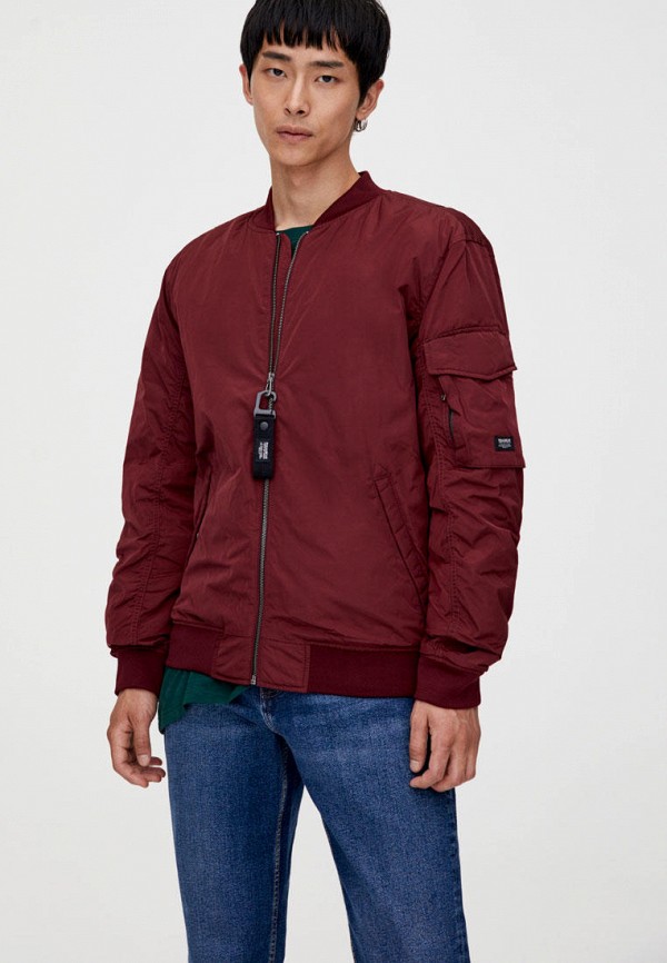 

Куртка утепленная Pull&Bear, Бордовый