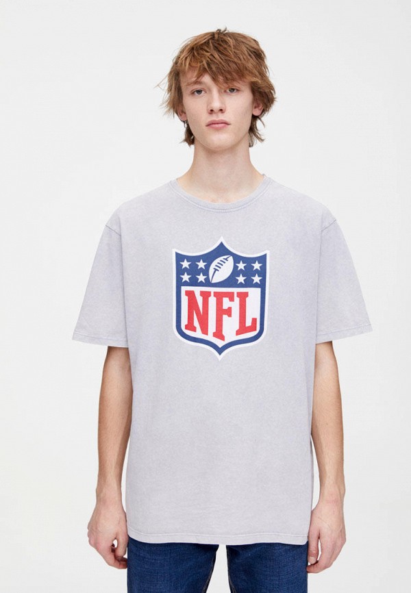 

Футболка Pull&Bear, Серый, NFL