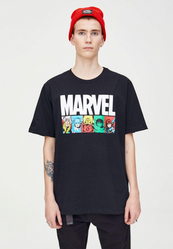 

Футболка Pull&Bear, Черный, MARVEL