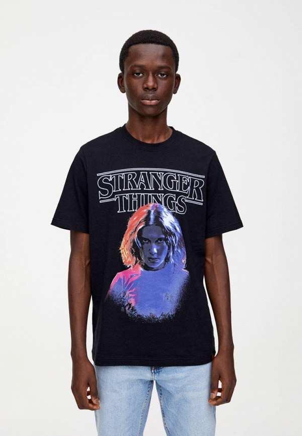 

Футболка Pull&Bear, Черный, STRANGER THINGS 3
