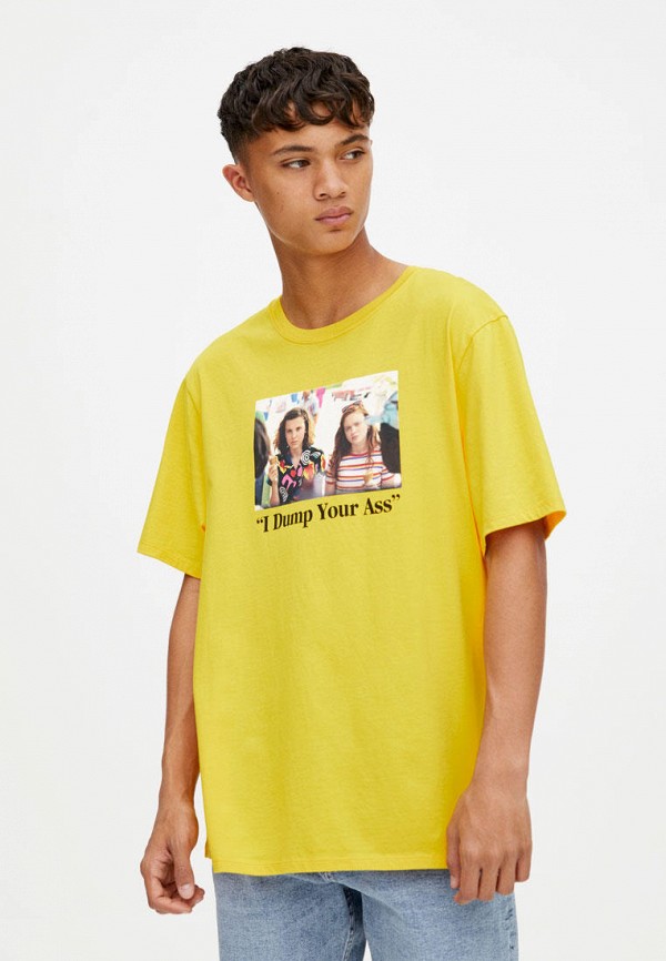 

Футболка Pull&Bear, Желтый, STRANGER THINGS 3