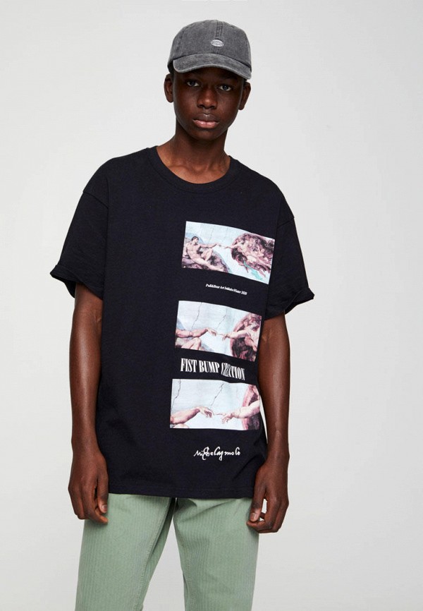 

Футболка Pull&Bear, Черный, CAPILLA SIXTINA