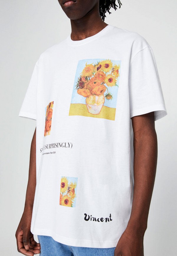 

Футболка Pull&Bear, Белый, VAN GOGH, Join Life