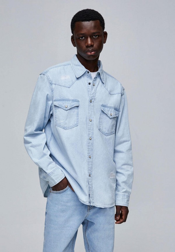 

Рубашка джинсовая Pull&Bear, Голубой