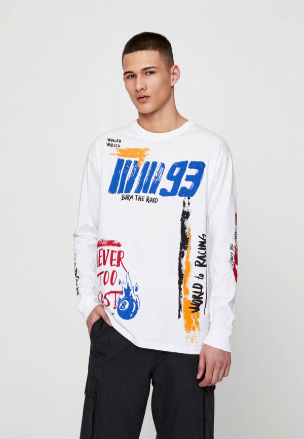 

Лонгслив Pull&Bear, Белый, MARC MARQUEZ