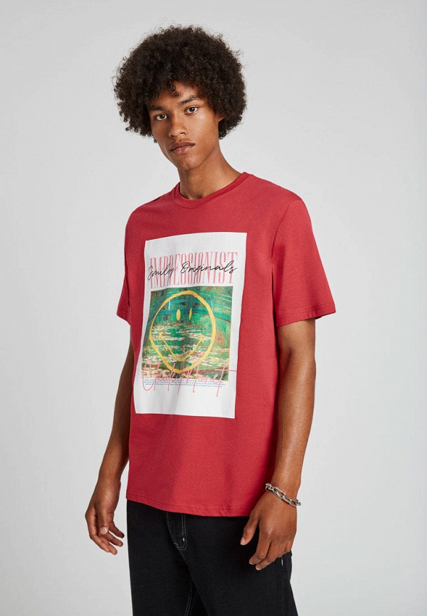 

Футболка Pull&Bear, Красный, SMILEY