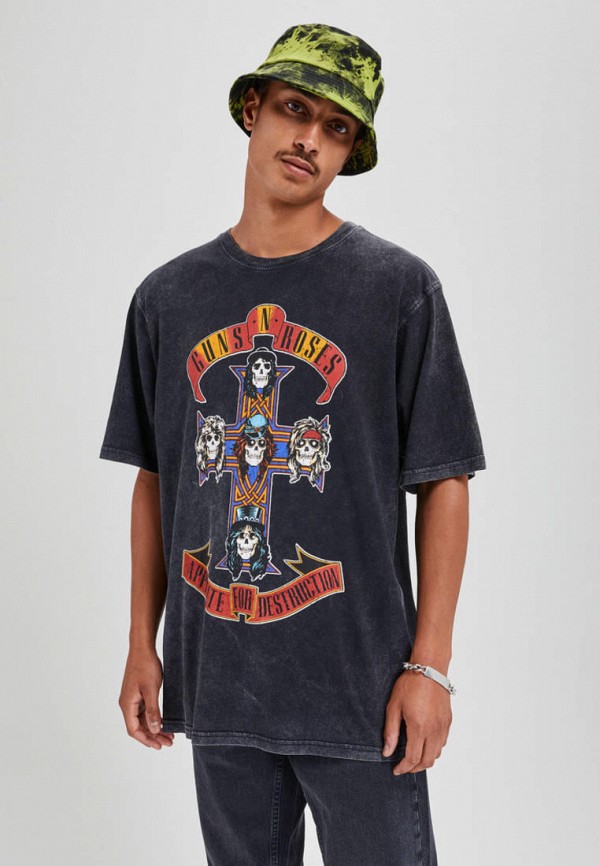 

Футболка Pull&Bear, Черный, GUNS N ROSES