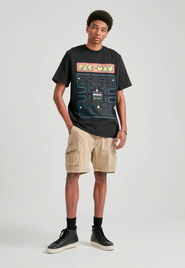 

Футболка Pull&Bear, Черный, PAC MAN, Join Life