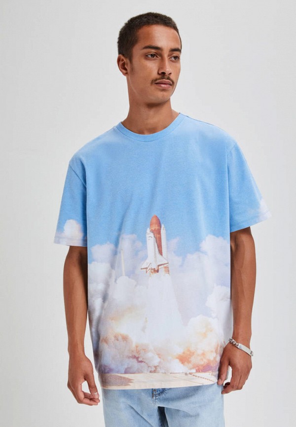 

Футболка Pull&Bear, Голубой, NASA