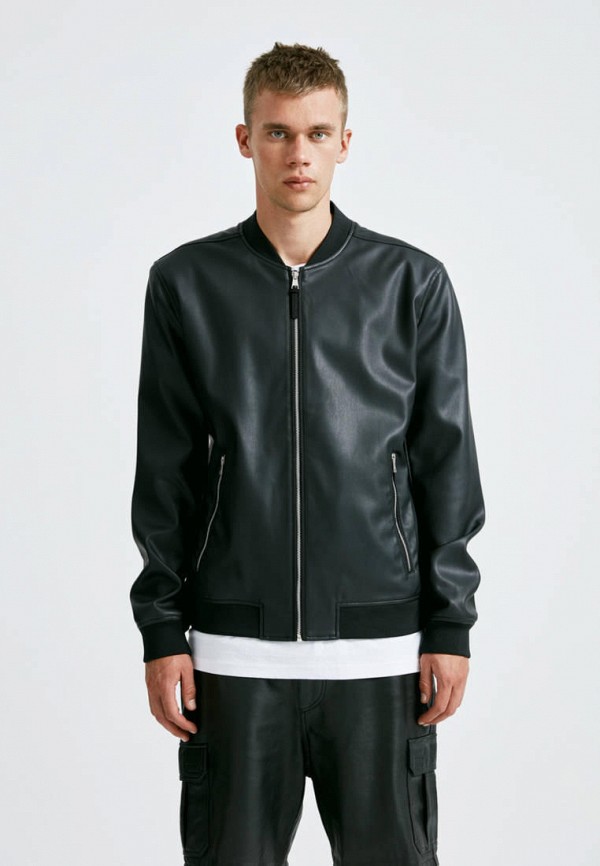 

Куртка кожаная Pull&Bear, Черный, Join life