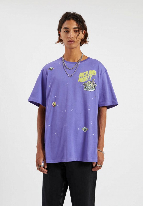 

Футболка Pull&Bear, Фиолетовый, RICK & MORTY
