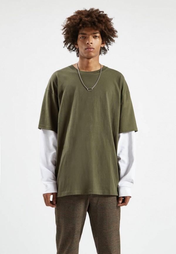 

Лонгслив Pull&Bear, Хаки, Join Life