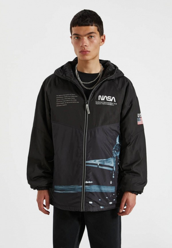 

Куртка утепленная Pull&Bear, Черный, NASA