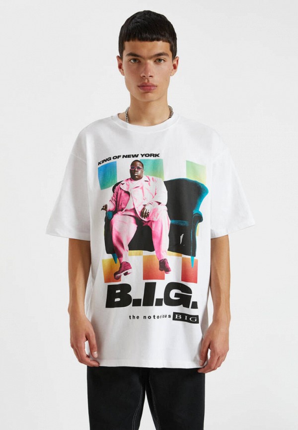 

Футболка Pull&Bear, Белый, SNOOP DOG Y BIGGIE, Join Life