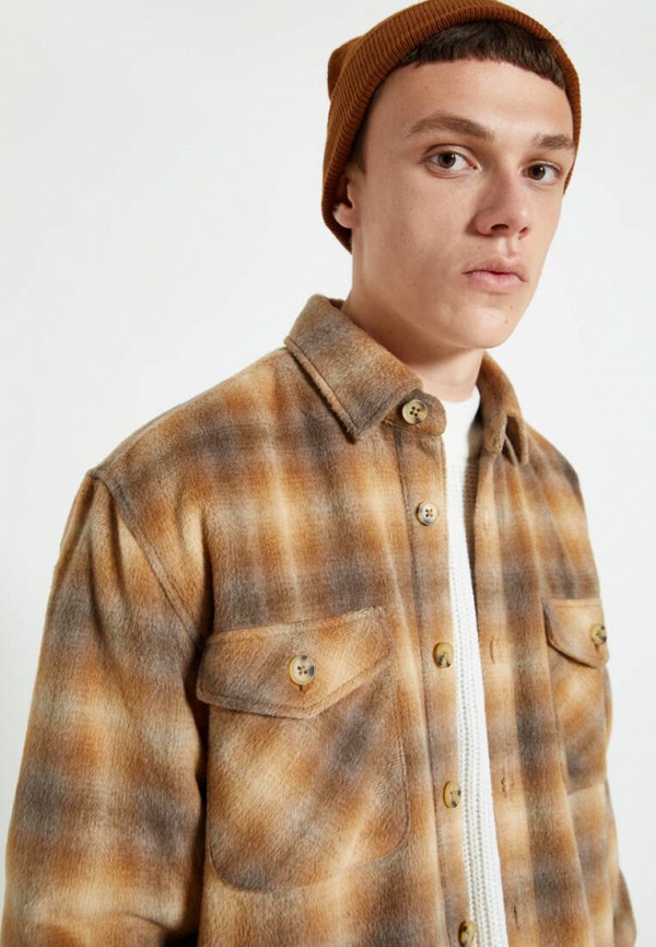 Рубашка Pull&Bear цвет коричневый  Фото 4