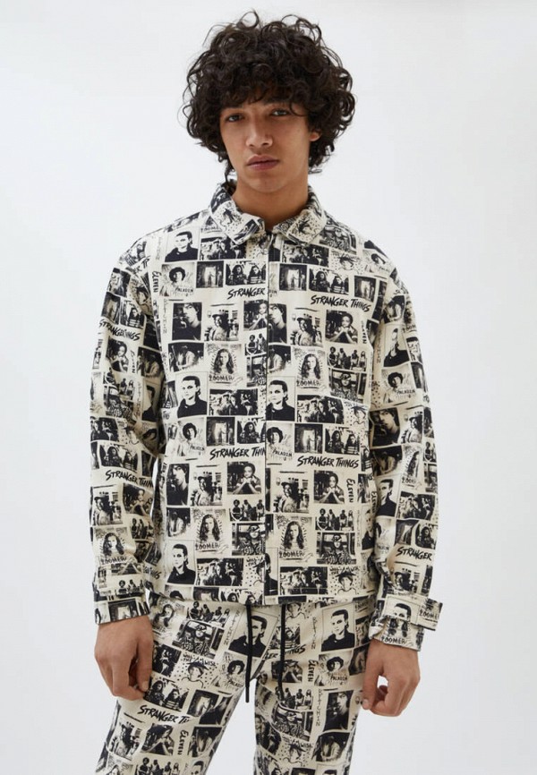 

Куртка джинсовая Pull&Bear, Бежевый, STRANGER THINGS 3