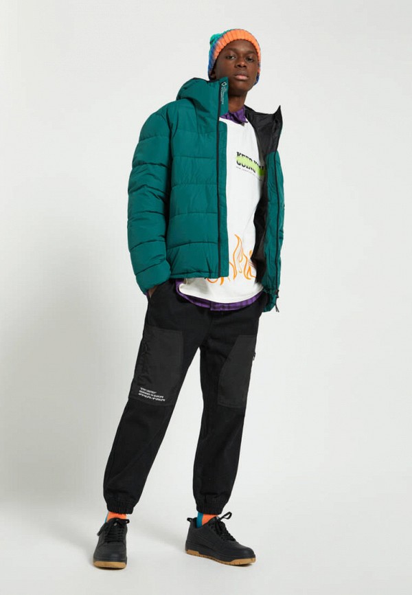 Куртка утепленная Pull&Bear цвет зеленый  Фото 2