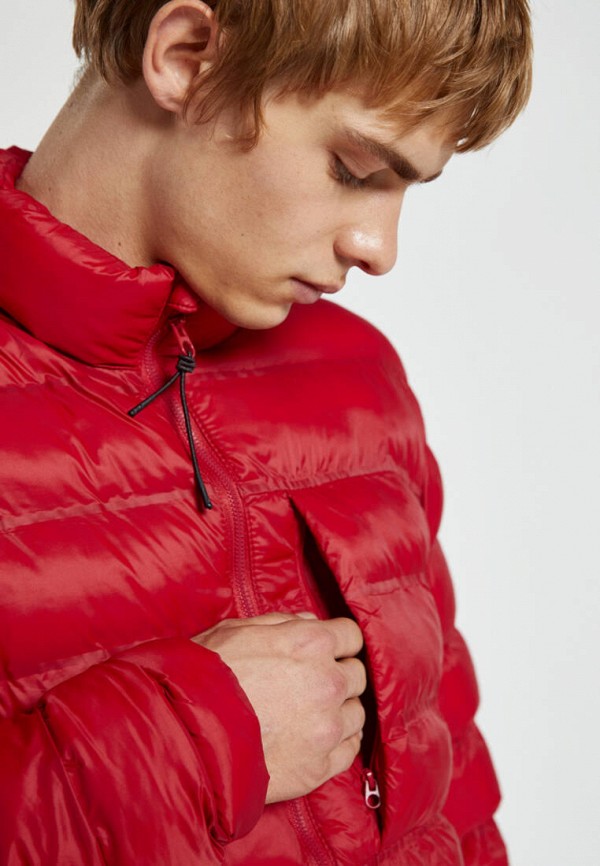 Куртка утепленная Pull&Bear цвет красный  Фото 4