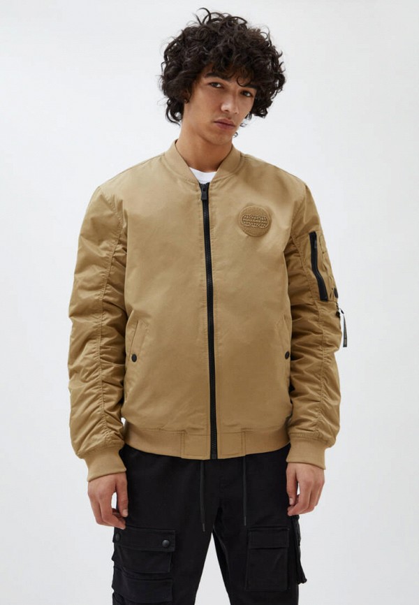 

Куртка утепленная Pull&Bear, Бежевый