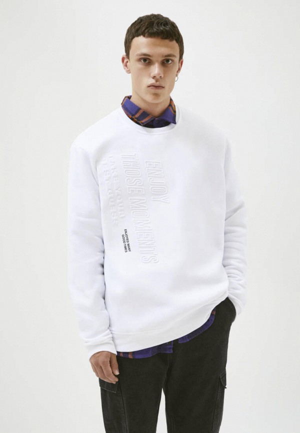 

Свитшот Pull&Bear, Белый, Join life
