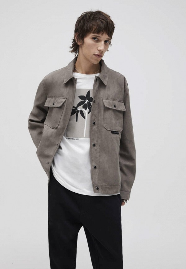 

Куртка кожаная Pull&Bear, Коричневый, Join life