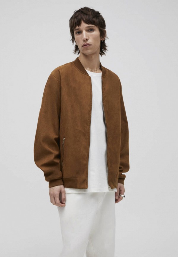 

Куртка кожаная Pull&Bear, Коричневый, Join life