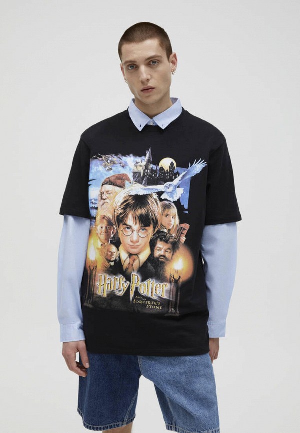 

Футболка Pull&Bear, Черный, Join life
