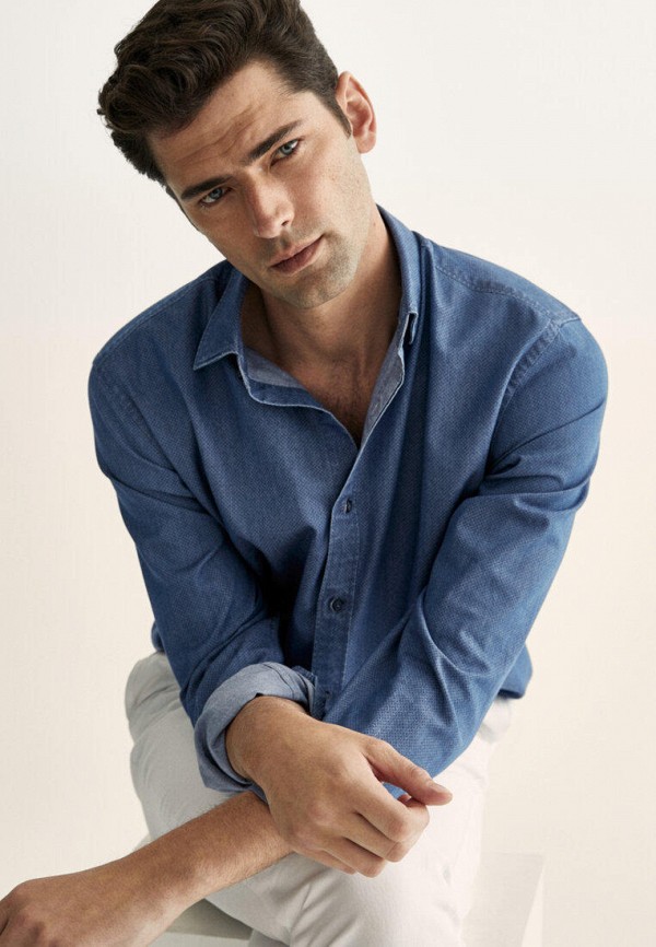

Рубашка джинсовая Massimo Dutti, Голубой