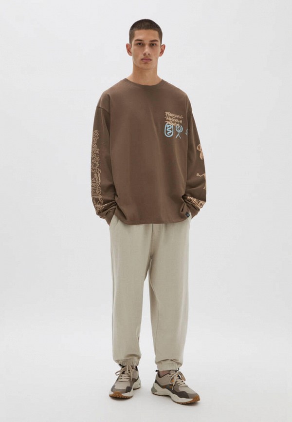 

Лонгслив Pull&Bear, Коричневый