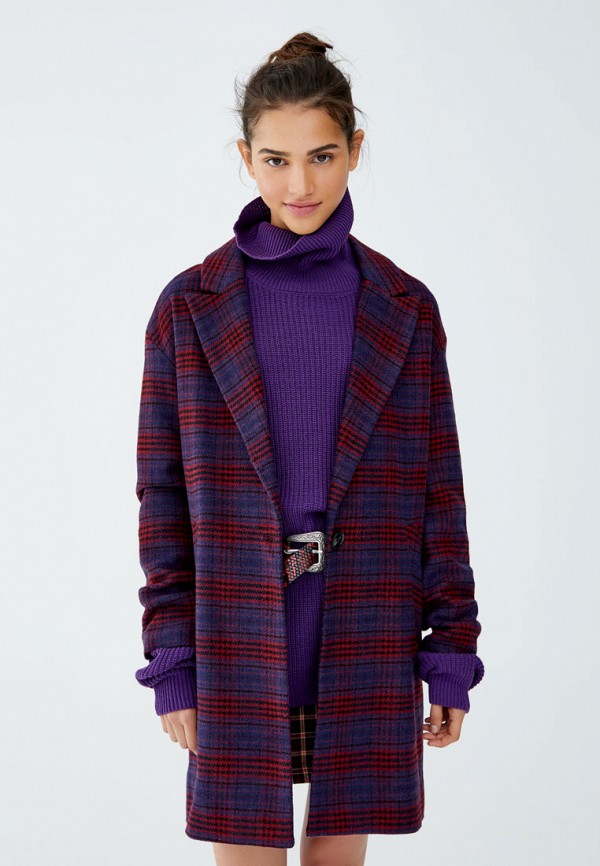 Пальто Pull&Bear цвет разноцветный 