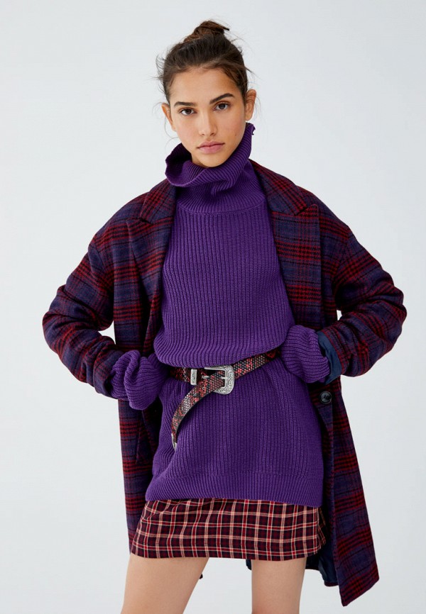 Пальто Pull&Bear цвет разноцветный  Фото 4