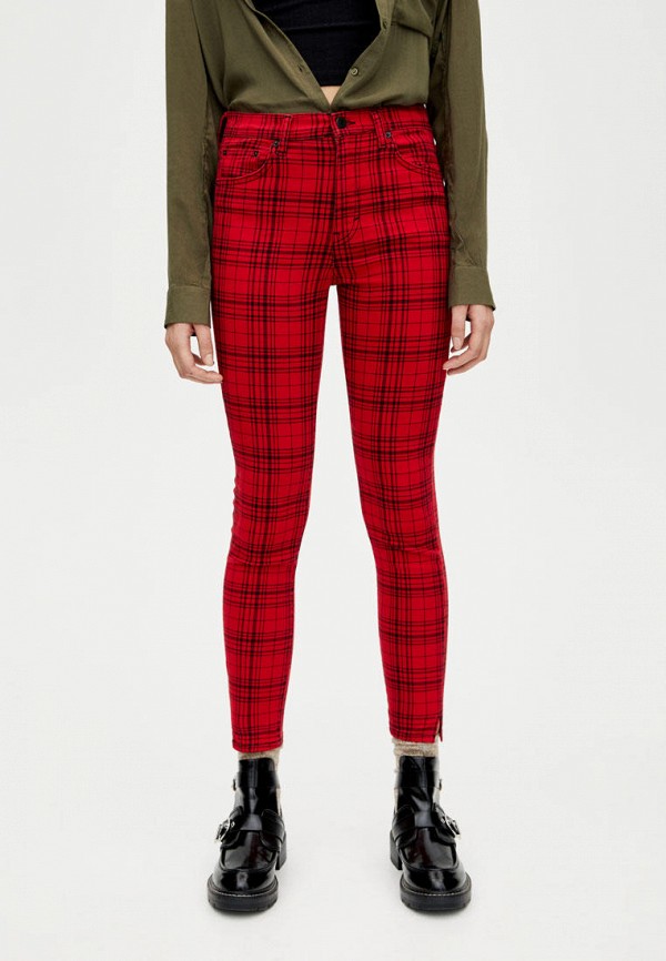 

Брюки Pull&Bear, SKINNY, Красный