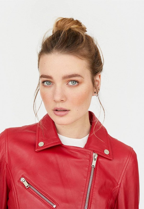 

Куртка кожаная Stradivarius, Красный