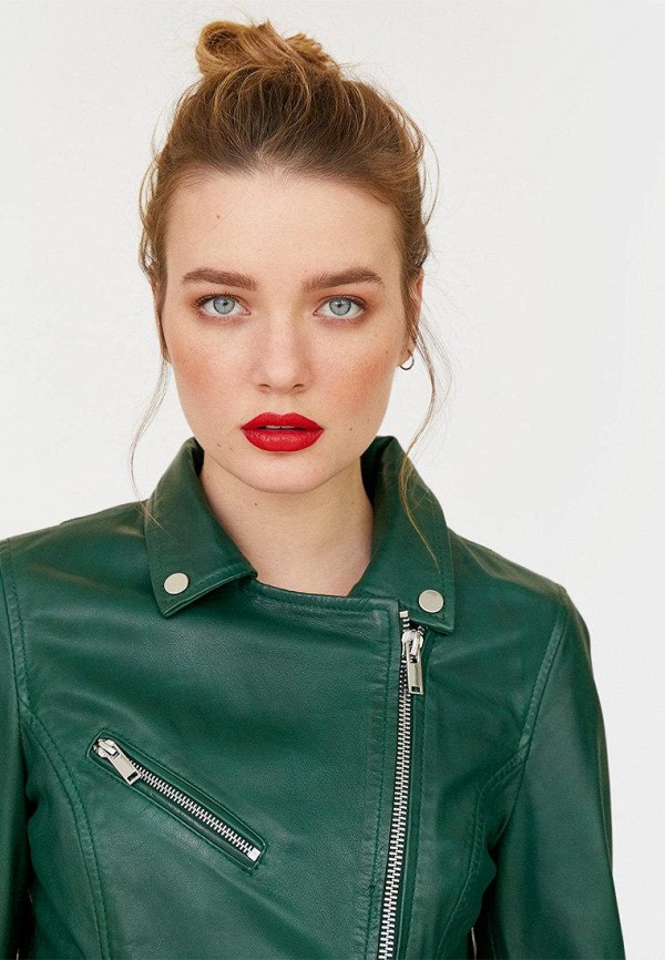 

Куртка кожаная Stradivarius, Зеленый