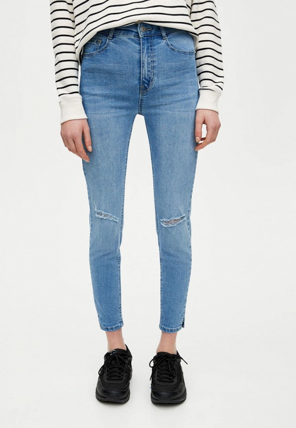 

Джинсы Pull&Bear, Синий, HIGH WAIST CAPRI