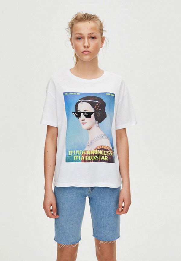 Футболка Pull&Bear Pull&Bear IX001XW0064D