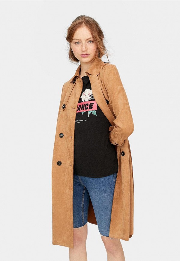 

Плащ Stradivarius, Бежевый