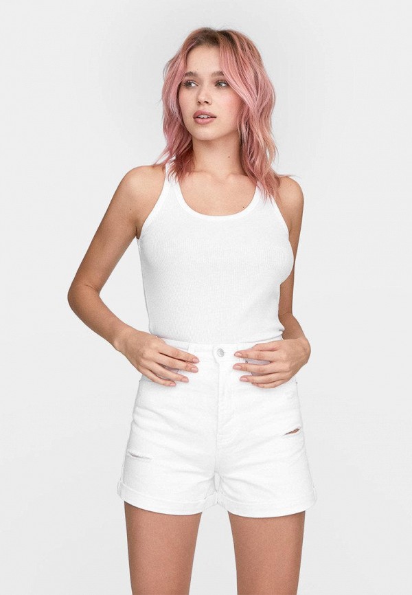 

Шорты джинсовые Stradivarius, Белый