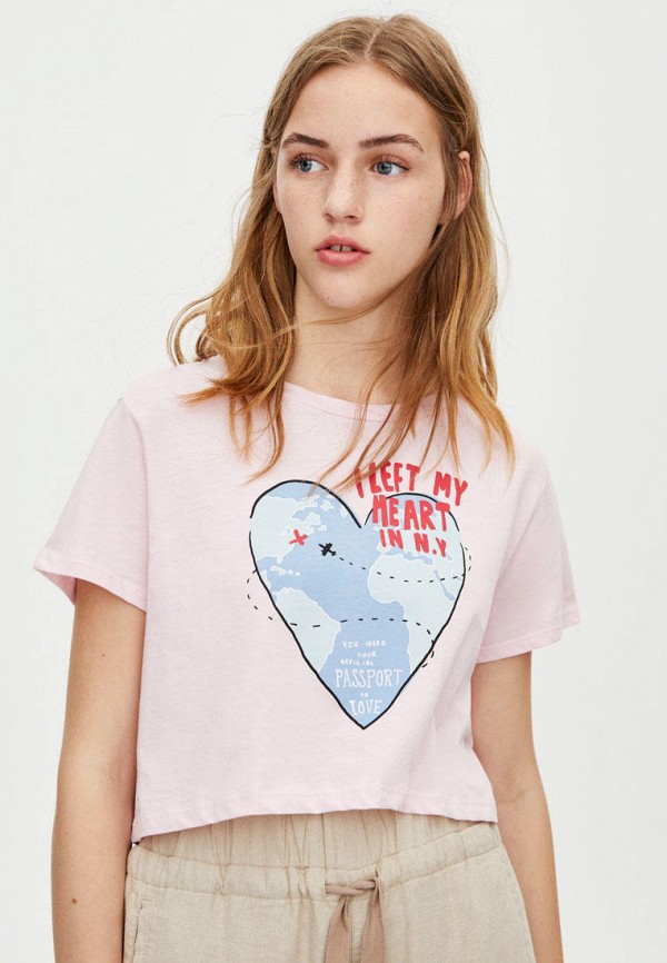 

Футболка Pull&Bear, Розовый