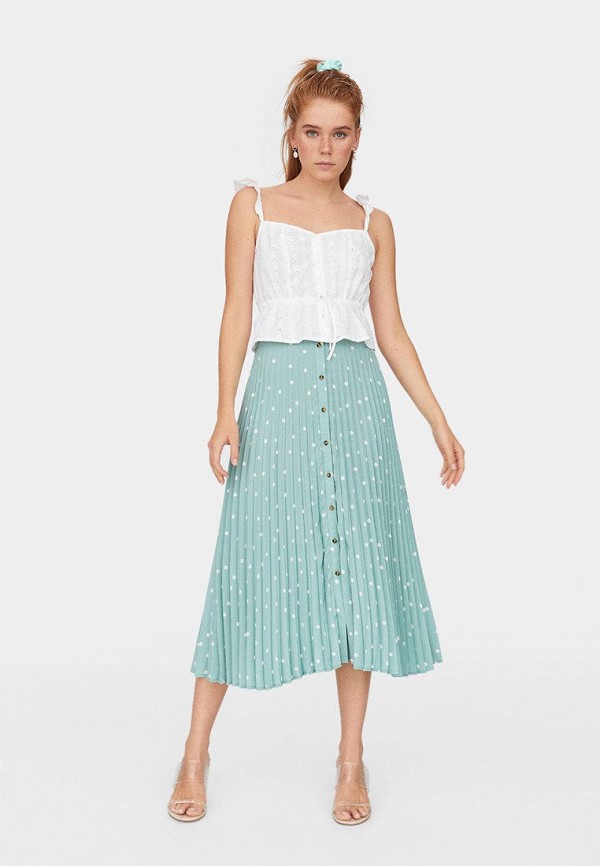 

Юбка Stradivarius, Бирюзовый