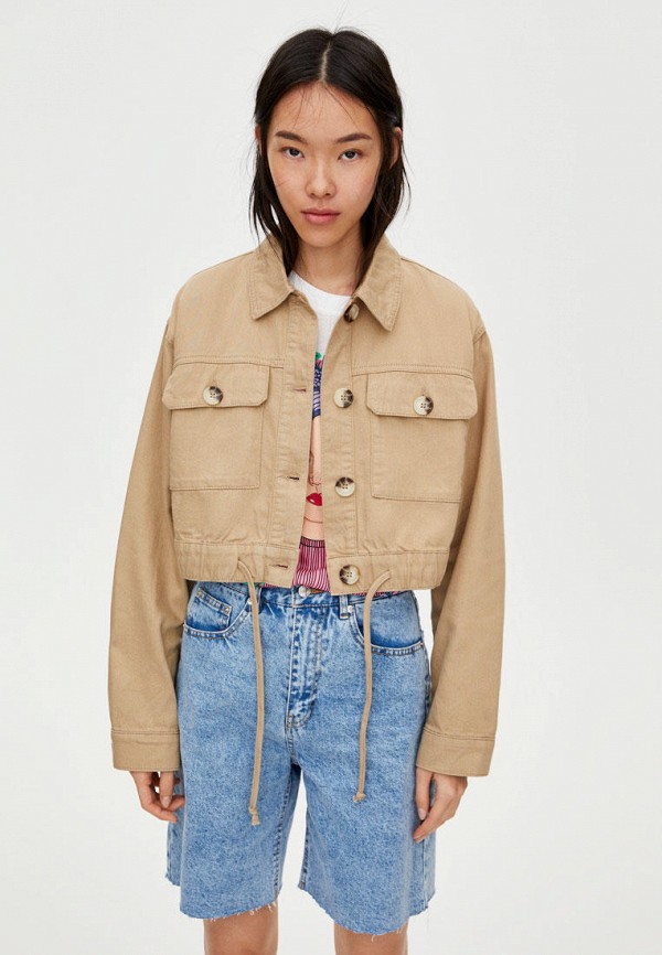 

Куртка джинсовая Pull&Bear, Бежевый