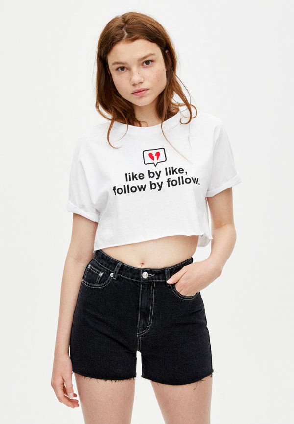 

Футболка Pull&Bear, Белый, Join Life