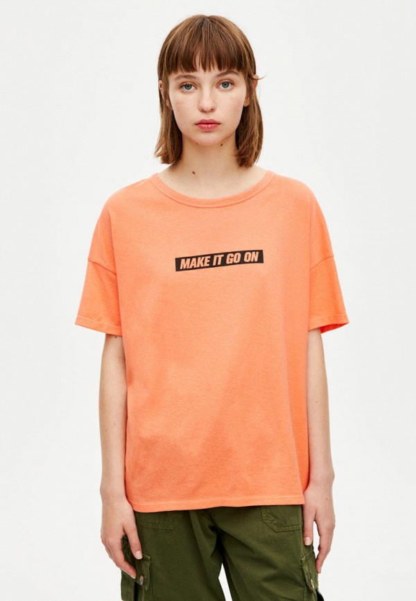 

Футболка Pull&Bear, Оранжевый, Join Life