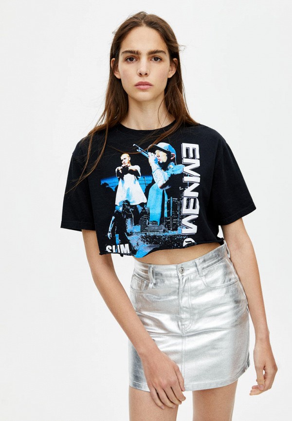 

Футболка Pull&Bear, Черный, Join Life