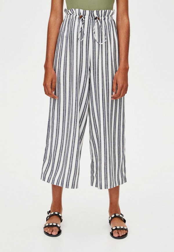 

Брюки Pull&Bear, Белый, CULOTTE