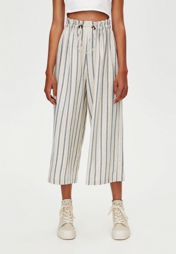 

Брюки Pull&Bear, Бежевый, CULOTTE