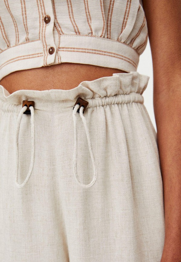 

Брюки Pull&Bear, Бежевый, CULOTTE